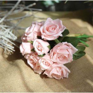 Blush Pink Silk Rose Bridal Bouquet Bridesmaids Wedding Flowers Floral